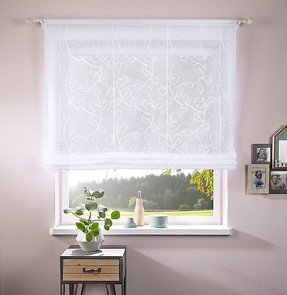 Home affaire Raffrollo Adele, mit Stangendurchzug, ohne Bohren, mit Sticker günstig online kaufen