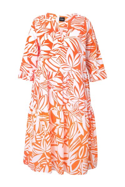 Ulla Popken Midikleid Midikleid Blätter Volants günstig online kaufen