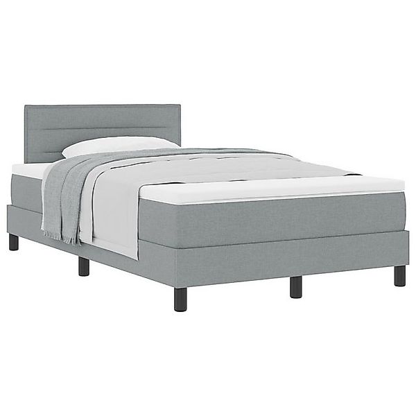 vidaXL Bett Boxspringbett mit Matratze Hellgrau 120x200 cm Stoff (1-tlg) günstig online kaufen