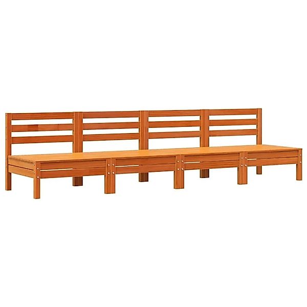 vidaXL Gartensofas ohne Armlehnen 4 Stk Wachsbraun Massivholz Kiefer 838009 günstig online kaufen