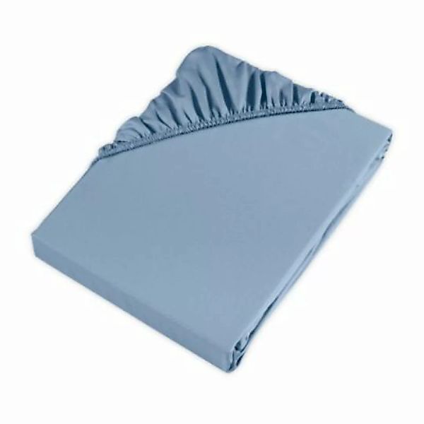 Möve Bettwäsche Spannbettlaken blau/silber Gr. 100 x 200 günstig online kaufen