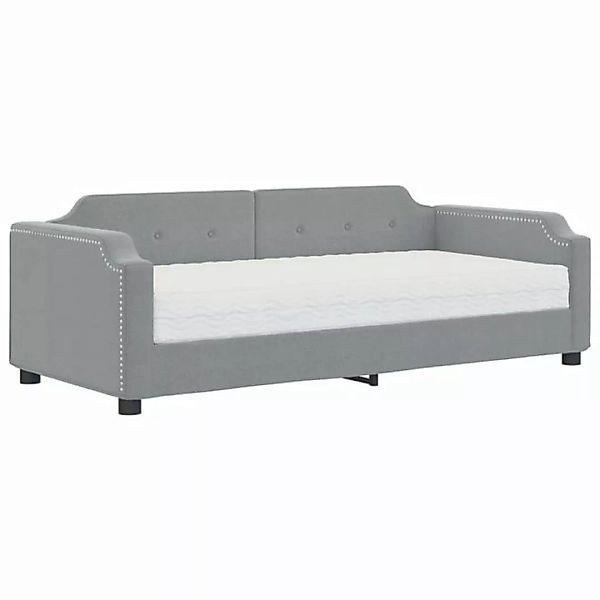 vidaXL Bett Tagesbett mit Matratze Hellgrau 90x200 cm Stoff günstig online kaufen