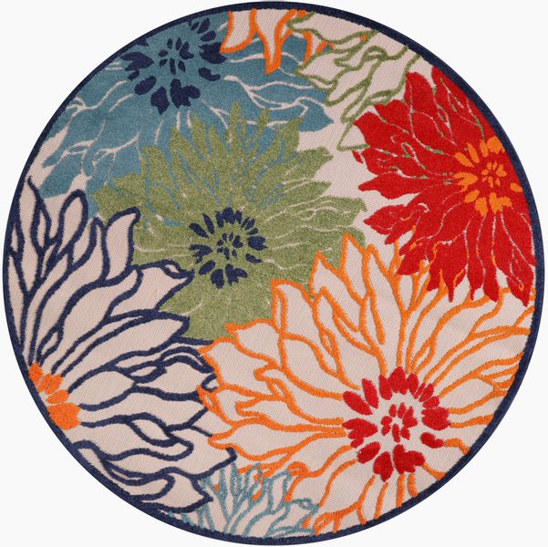 Sanat Teppich "Floral 2 Outdoor" rund 6 mm Höhe In- und Outdoor geeignet, f günstig online kaufen