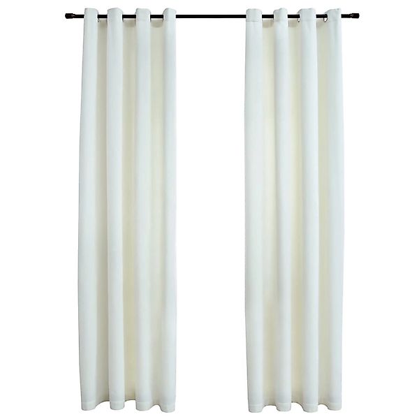 Verdunkelungsvorhänge Mit Ãsen 2 Stk. Samt Creme 140x245 Cm günstig online kaufen