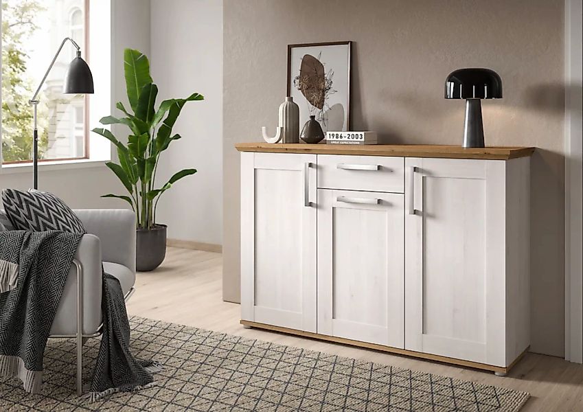 Home affaire Kommode "COSENZA, TOPSELLER, Breite 137 cm, 3 Türen, 1 Schubka günstig online kaufen