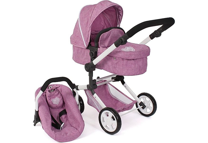 CHIC2000 Kombi-Puppenwagen Linus, Jeans Pink, (Set), mit Babywanne und Auto günstig online kaufen