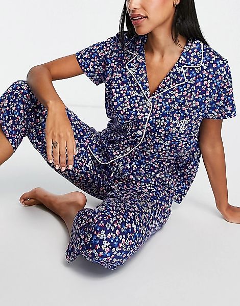 Lauren by Ralph Lauren – Pyjama-Set in Blau günstig online kaufen