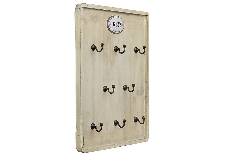 Moritz Schlüsselbrett Schlüsselbrett Vintage mit 12 Haken in Creme-Holzopti günstig online kaufen