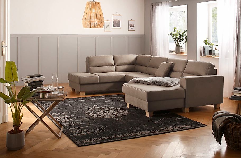 Home affaire Wohnlandschaft "Navan, komfortabel mit viel Platz, U-Form", wa günstig online kaufen