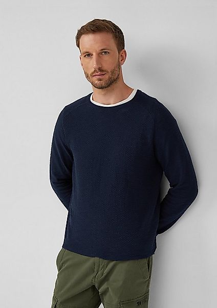 s.Oliver Longpullover Strickpullover Strukturierter Pullover aus Baumwolle günstig online kaufen