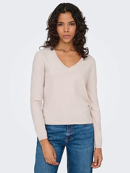 ONLY V-Ausschnitt-Pullover "ONLLOYAL LIFE LS V-NECK PULLO KNT NOOS" Materia günstig online kaufen