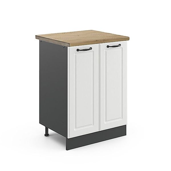 Vicco Küchenunterschrank R-Line Weiß Landhaus/Anthrazit 60 cm AP Eiche günstig online kaufen