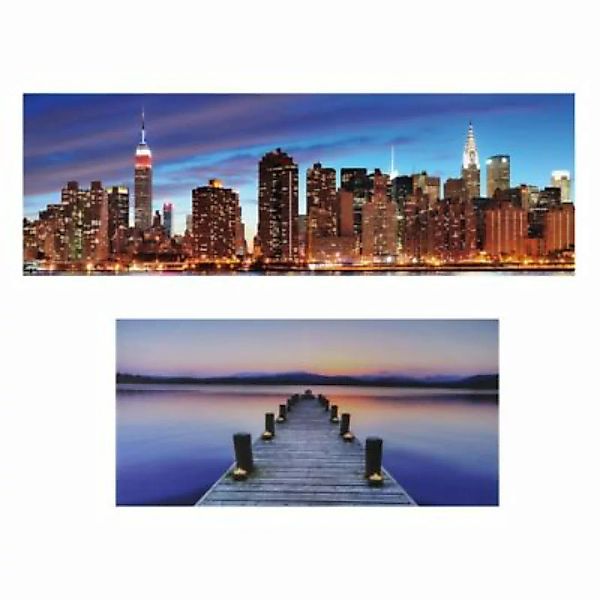 HWC Mendler LED-Pinnwand mit Timer New York 120x40cm bunt günstig online kaufen