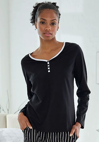 Vivance Dreams Pyjamaoberteil mit Paspel und günstig online kaufen