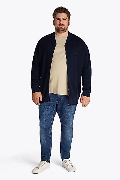 Tommy Hilfiger Big & Tall Strickjacke Structure Navy - Größe XXL günstig online kaufen