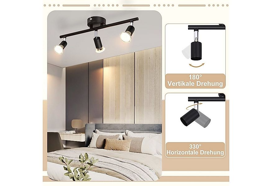 ZMH Deckenleuchte 3 Flammig-Deckenspot Deckenlampe Modern GU10 für Schlafzi günstig online kaufen