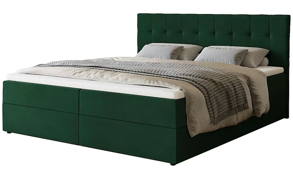 Boxbett mit Bettkasten und Topper Dartford ¦ grün ¦ Maße (cm): B: 180 H: 10 günstig online kaufen