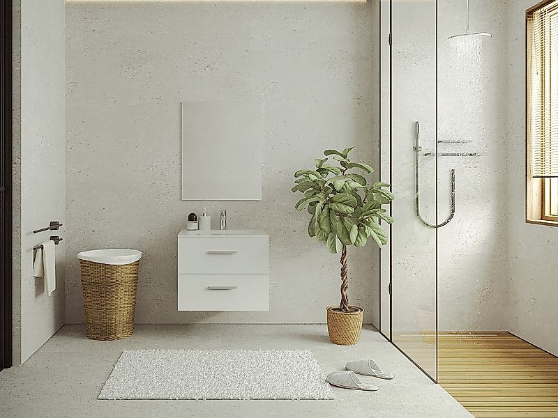 Waschbeckenunterschrank hängend - Weiß - 60 cm - KAYLA günstig online kaufen