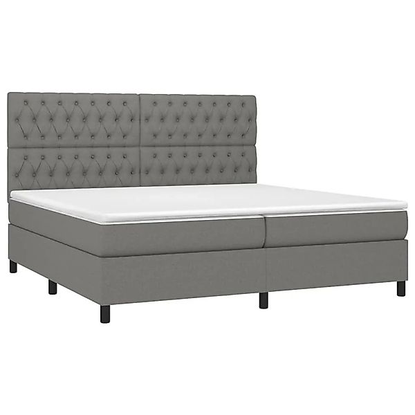 vidaXL Boxspringbett mit Matratze & LED Dunkelgrau 200x200 cm Stoff 3135142 günstig online kaufen