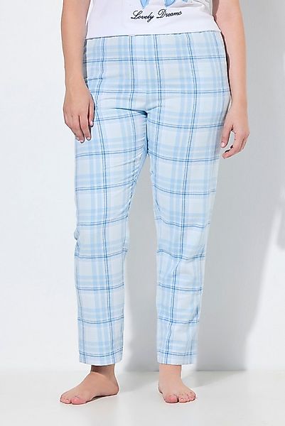 Ulla Popken Pyjama Pyjamahose Karomuster gerades Bein Elastikbund günstig online kaufen