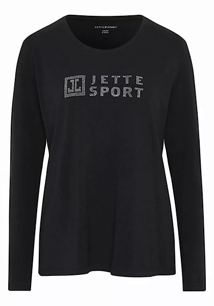 JETTE SPORT Langarmshirt mit funkelndem Logo-Dekor günstig online kaufen