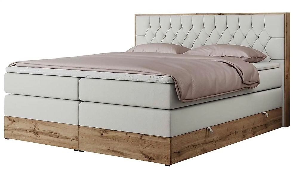 Boxspringbett mit Bettkasten Amore King ¦ weiß ¦ Maße (cm): B: 148 H: 115 B günstig online kaufen