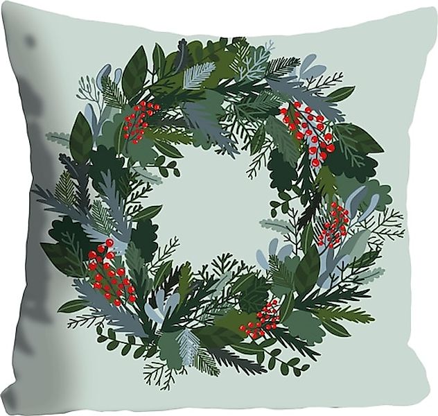 queence Dekokissen »Isabel«, Kissenhülle,Weihnachtskranz,Festlich,Weihnacht günstig online kaufen
