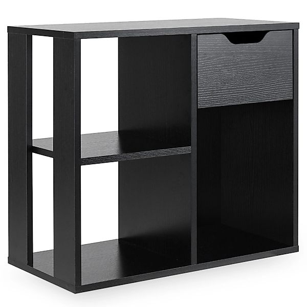 Costway Bücherregal Holz 60 x 30 x 53 cm Schwarz günstig online kaufen