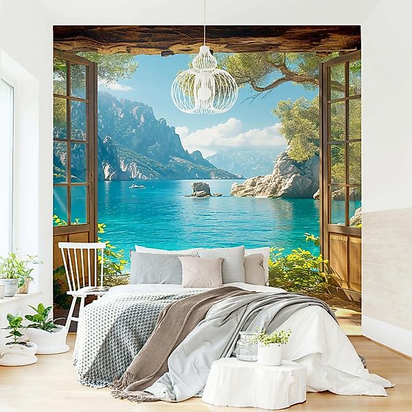Bilderdepot24 Fototapete Traumhafter Ausblick Fenster 3D-Effekt, günstig online kaufen