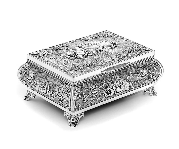 Brillibrum Schmuckkasten Schmuckschatulle Rose versilbert Schmuckkästchen S günstig online kaufen