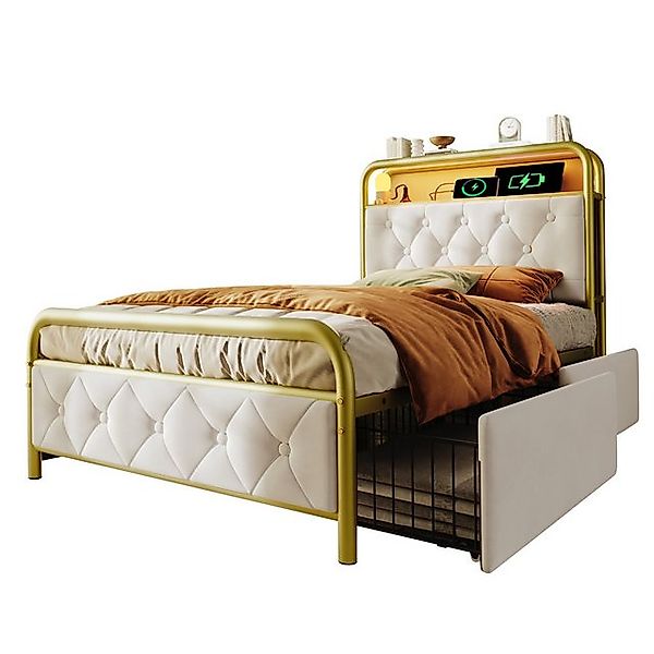 Gotagee Polsterbett Jugendbett Einzelbett Metallbett Funktionsbett mit Matr günstig online kaufen