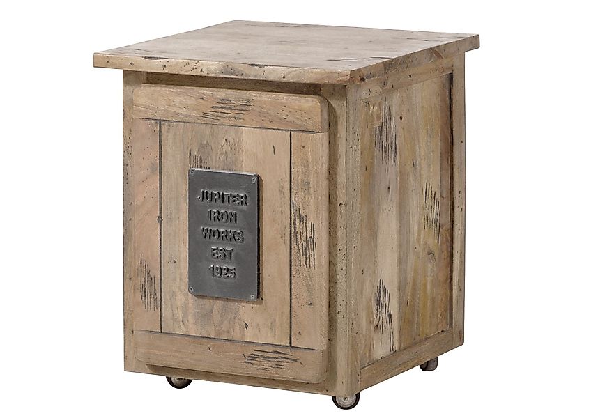 Massivmoebel24 Rollcontainer, (Rollcontainer Mango 50x50x60 whitewash günstig online kaufen