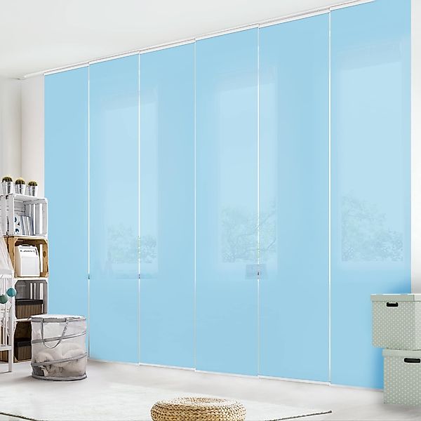 Bilderdepot24 Schiebegardine modern Flächenvorhang blickdicht Pastellblau, günstig online kaufen
