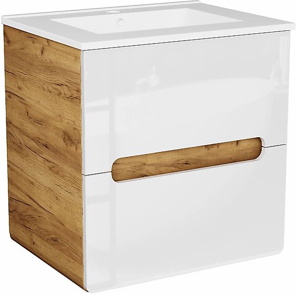 welltime Waschtisch "Lupo", Badschrank mit Waschbecken,Soft Close,in versch günstig online kaufen