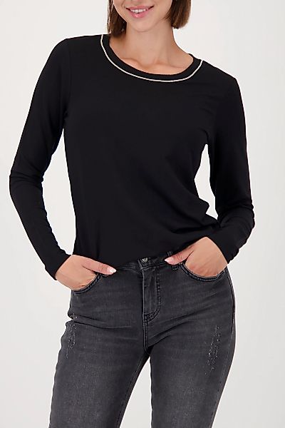 Monari Langarmshirt "Shirt Basic Schmuck Kette" Regular fit mit Rundhalsaus günstig online kaufen