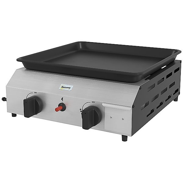 Outsunny Gasgrill aus emailliertem Edelstahl mit 2 Brennern, 4,8 kW, antiha günstig online kaufen