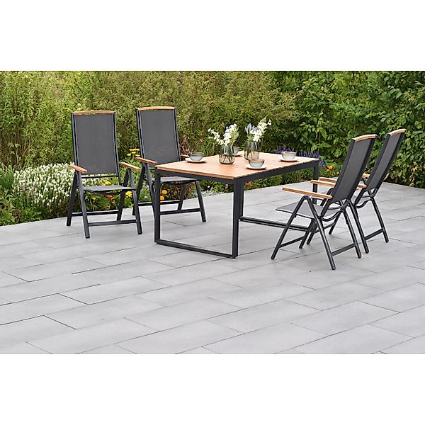 Merxx Gartenmöbelset Siena 5tlg. inkl. Klappsessel u. Ausziehtisch günstig online kaufen