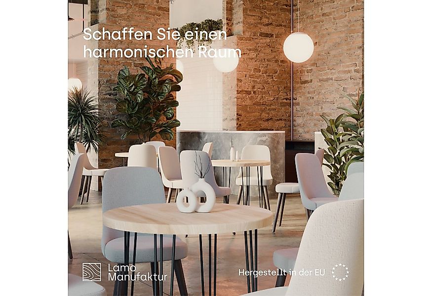 LAMO Manufaktur Esstisch Tisch rund 80 cm Stärke: 28mm, Farbe: Rustikal, Be günstig online kaufen