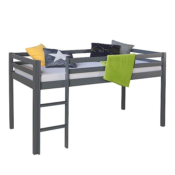 Homestyle4u Hochbett 90x200 in Grau 1861 günstig online kaufen