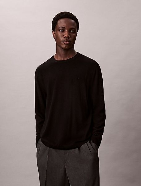 Calvin Klein Strickpullover LS 100% MERINO CREW 14GG Mit Rundhalsausschnitt günstig online kaufen
