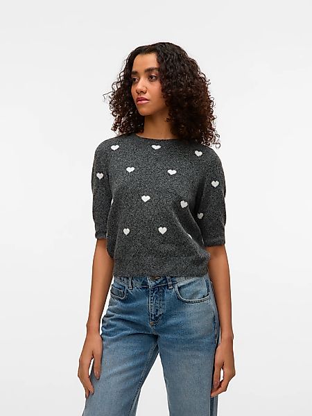 Vero Moda Kurzarmpullover "VMDOFFY INTARSIA 2/4 O-NK PULLOV GA NOOS" günstig online kaufen