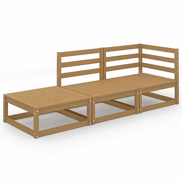 3-tlg. Garten-lounge-set Honigbraun Massivholz Kiefer günstig online kaufen