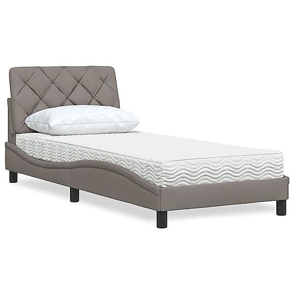 vidaXL Bett, Bett mit Matratze Taupe 90x190 cm Stoff günstig online kaufen
