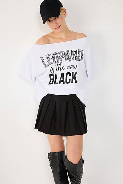 No Matter What Kapuzenpullover Sweatshirt mit Leopardenmuster und lockerer günstig online kaufen