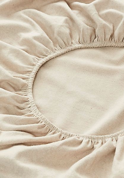 hessnatur Biber-Spannbett-Tuch aus Bio-Baumwolle - natur - Größe 140-160x20 günstig online kaufen