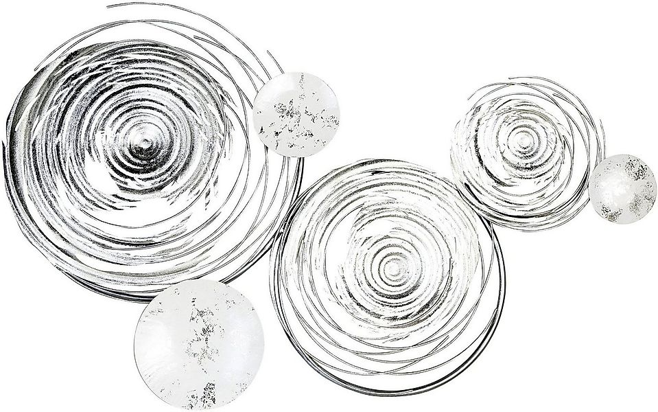 GILDE Wanddekoobjekt Wandrelief Circles, weiß/silber (1 St), aus Metall, de günstig online kaufen