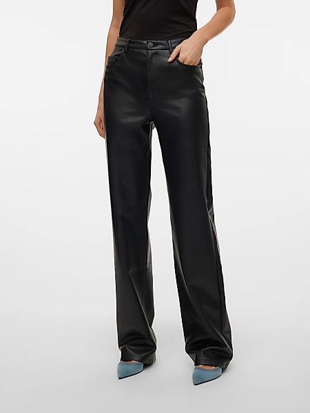 Vero Moda Lederimitathose "VMTESSA HR WIDE PL PANTS NOOS" günstig online kaufen