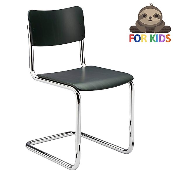THONET | S 43 K für Kinder | dunkelgrün gebeizt | Stahlrohr-Freischwinger | günstig online kaufen