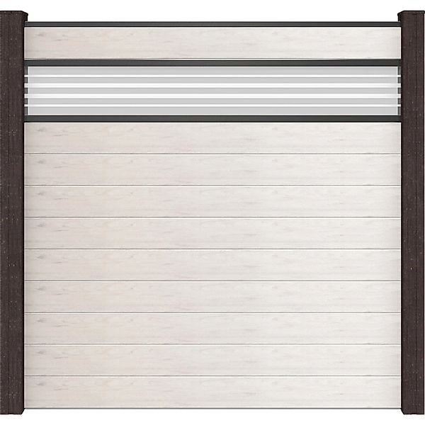 GroJa Steckzaun Solid mit Glas-Designeinsatz 30 cm 180x180x1,9 cm Bi-Color günstig online kaufen