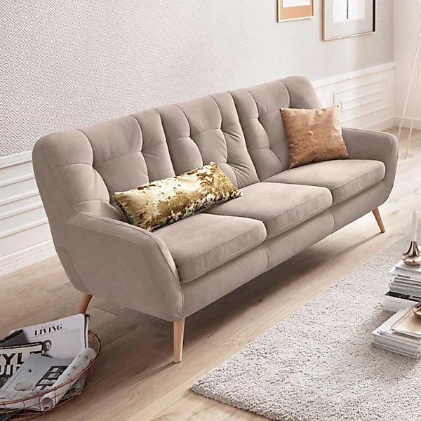 exxpo - sofa fashion 3-Sitzer "Scandi, bequem, aufwendige Rückenpolsterung günstig online kaufen